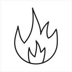 Fire icon outline vectoe