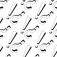 Seamless background of exclamation marks and question marks