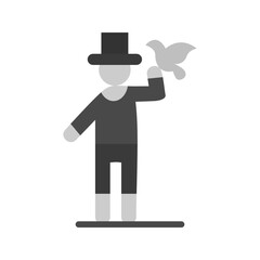 Magician with Dove icon vector image. Suitable for mobile apps, web apps and print media.