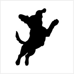Doodle dog isolated. Cartoon stencil vector stock illustration
