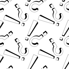 Seamless background of exclamation marks and question marks