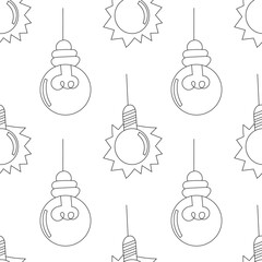 Seamless background of hand-painted incandescent lamps