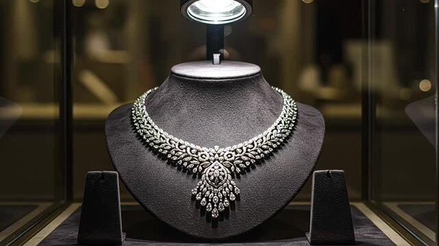 Diamond Necklace Display - Elegance perfected in shimmering jewels