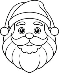 Close up Santa Face Outline Design.