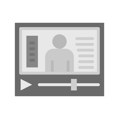 Play Video Lecture icon vector image. Suitable for mobile apps, web apps and print media.