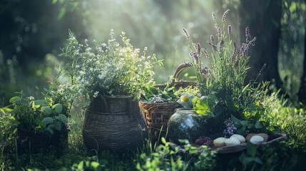 Fragrant forest herbs and picnic vibes.