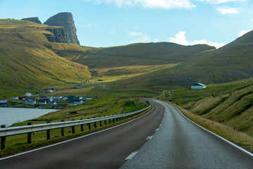Lidarvegur Road on Suduroy Island - Faroe Islands