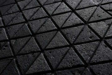 Obraz premium Abstract pattern of dark triangular tiles.