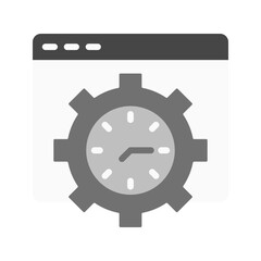 Time Settings icon vector image. Suitable for mobile apps, web apps and print media.
