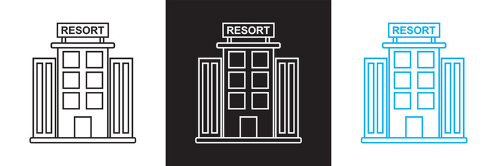 Resort icon. Vector illustration. isolated on white and black background. EPS 10