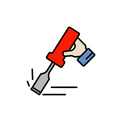 Wooden Carving Tools Icon for Artisan Woodwork.