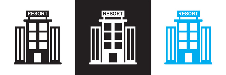 Resort icon. Vector illustration. isolated on white and black background. EPS 10