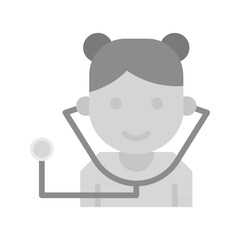 Wearing Stethoscope icon vector image. Suitable for mobile apps, web apps and print media.