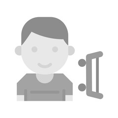With Skateboard icon vector image. Suitable for mobile apps, web apps and print media.
