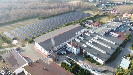 Solar panels on green energy farm