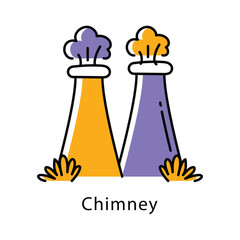 Chimney Vector Filled Outline Style icon. Eps 10 File
