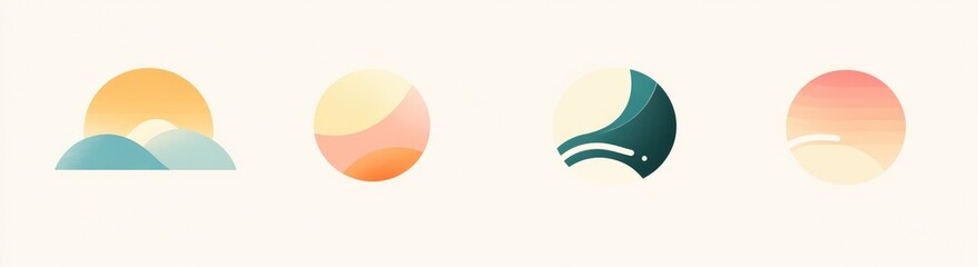 Sunrise, Sunset, and Seascape Icons