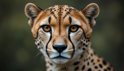 Majestic Cheetah Portrait  Wild Cat Close Up  Powerful Gaze  African Wildlife  Nature Phot