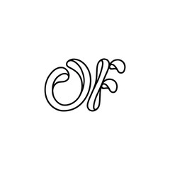 Obraz premium OF monogram logo design letter text name symbol monochrome logotype alphabet character simple logo
