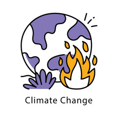 Climate Change Vector Filled Outline Style icon. Eps 10 File