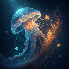 Naklejka premium jellyfish in the water