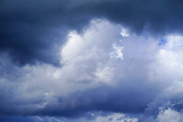 sky and white clouds. Beautiful blue sky clouds for background. Blue Sky with Fluffy White Clouds on a Sunny Summer Day.