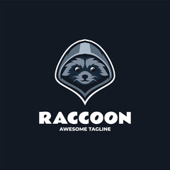 Raccoon Mascot Logo Design Template