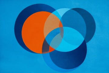 Obraz premium Colorful overlapping circles design on a vibrant background.