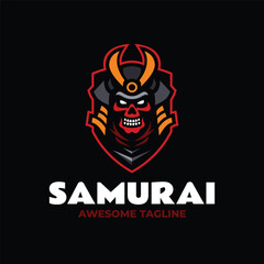 Fototapeta premium Samurai Mascot Logo Design Template
