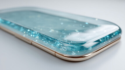 Elegant Phone Case: An exquisitely crafted phone case featuring a captivating liquid interior, presenting a sleek and modern design that merges function with artistic aesthetics.