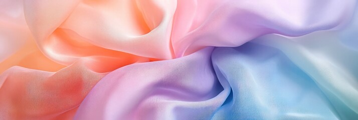 Obraz premium Abstract colorful fabric background featuring soft pastel shades and flowing textures.