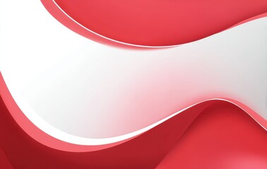 Abstract design with flowing crimson and white curves.
