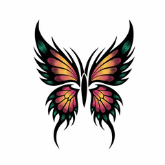 Colorful Tribal Butterfly Design