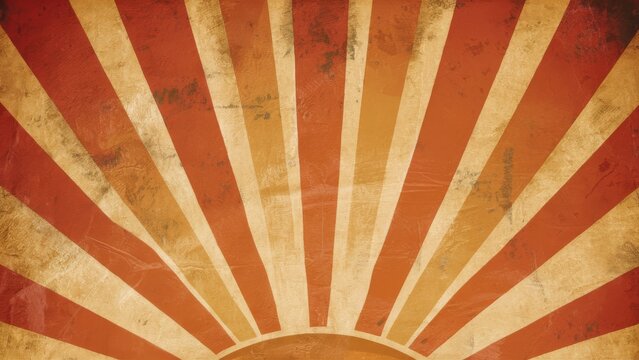 Vintage circus backdrop with radial retro stripe pattern. Circus style, retro design, entertainment, festival and event decoration