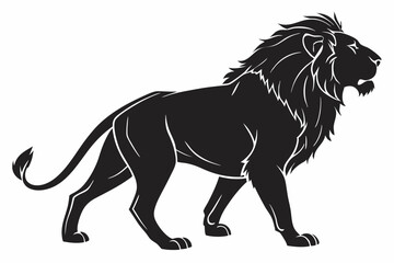 Fototapeta premium lion sihouette black vector