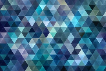 Fototapeta premium Abstract geometric pattern of teal and indigo triangles.