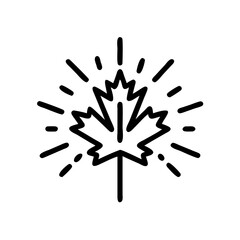 Maple leaf silhouette vector illustration in black
