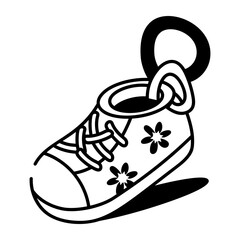 A doodle style icon showing shoe keyring
