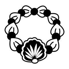 A hand drawn style icon depicting shell bracelet
