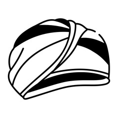 A sketchy style icon of satin turban 