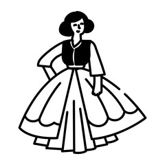 Fototapeta premium A sketchy style icon of fashion model 