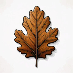 Hand-Drawn Oak Leaf Vector