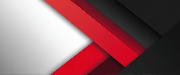 Abstract design with overlapping red and white shapes