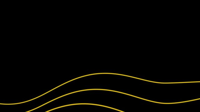 Abstract design featuring flowing yellow lines on a black background, ideal for digital art and graphics