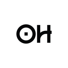 OH monogram logo design letter text name symbol monochrome logotype alphabet character simple logo