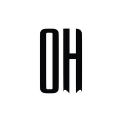 OH monogram logo design letter text name symbol monochrome logotype alphabet character simple logo