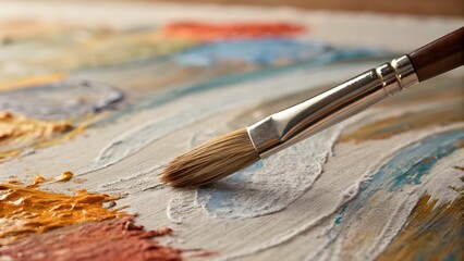 Obraz premium Oil Painting Brushstroke Close-Up – Artistic Texture and Canvas Detail.