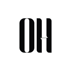 OH monogram logo design letter text name symbol monochrome logotype alphabet character simple logo