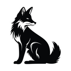 Fototapeta premium Fox silhouette clipart on a white background