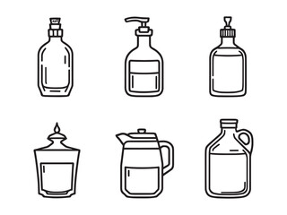 Oil Dispenser Line Art Illustration